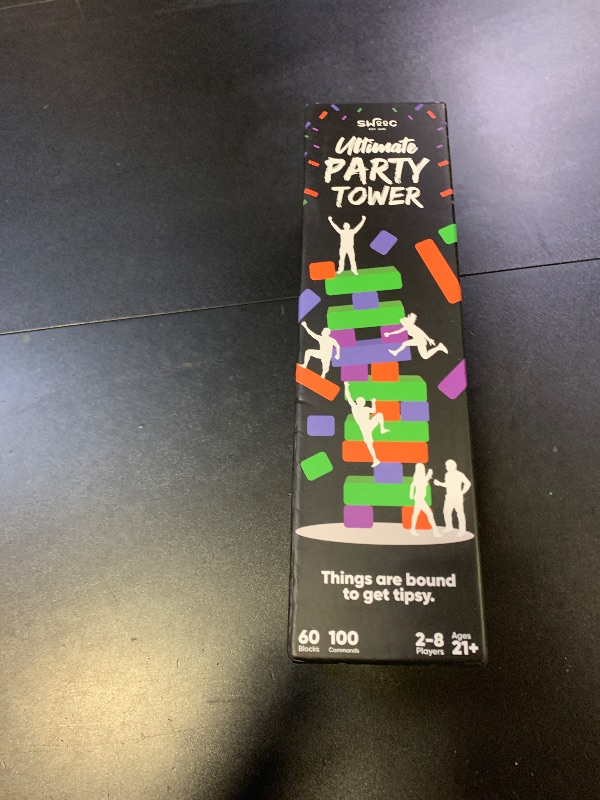Photo 1 of SWOOC Games - Ultimate Party Tower™ - 100 Original Commands, 60 Blocks, & 1000s of Hilarious Rule Combinations - A Tipsy Spin on Fun Classic Games for Power Hour - Ages 21+ - Wooden Tower Blocks Game