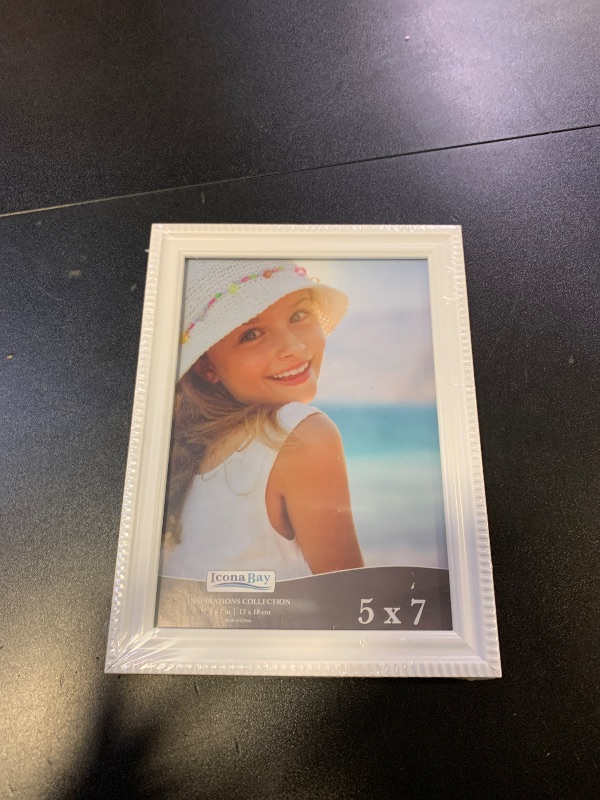 Photo 1 of Icona Bay - 5x7 White Picture Frame - Beautifully Detailed Molding - Contemporary Picture Frame - Wall Mount or Table Top - Inspirations Collection