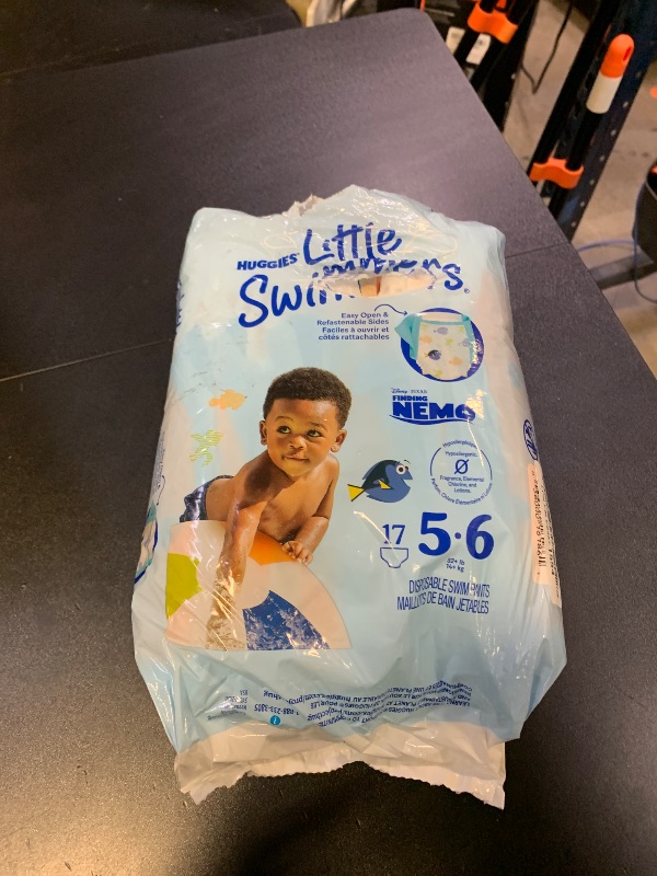 Photo 1 of Huggies Little Swimmers Disposable Swim Diapers, Size 5-6 (32+ lbs), 17 Ct