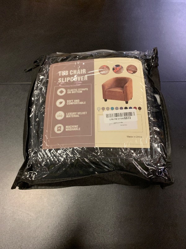 Photo 1 of MIFXIN Tub Chair Slipcover Velvet High Stretch Club Chair Cover Spandex Elastic Armchair Couch Cover Sofa Furniture Protector for Living Room Hotel Counter (Black)
