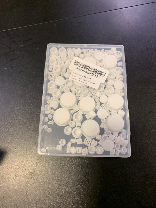Photo 1 of Plastic Hole Plugs, 180pcs White Panel Knockout Locking Plugs, Round Drill Screw Hole Plugs Covers for Kitchen Cabinet Furniture Insert End Caps, 1"" 3/4"" 1/2"" 3/8"" 5/16"" 1/4"" 1/5"", Mixed