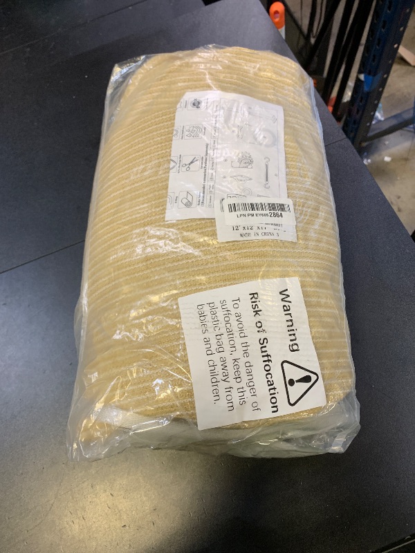Photo 1 of ColourTree 12' x 12' x 17' Beige Right Triangle CTAPRT12 Sun Shade Sail Canopy Mesh Fabric UV Block UPF50 - Commercial Heavy Duty & 190 GSM - 3 Years Warranty (We Make Custom Size)