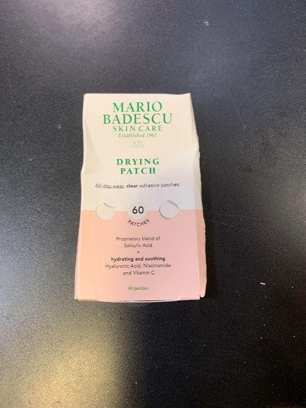 Photo 1 of Mario Badescu Drying Patch Blemish Covering, Invisible Spot Treatment, Absorbing All Day Polymer Adhesion with Vitamin C, Vegan & Cruelty Free, Strong Hold (60 Patches, 12mm), Clear