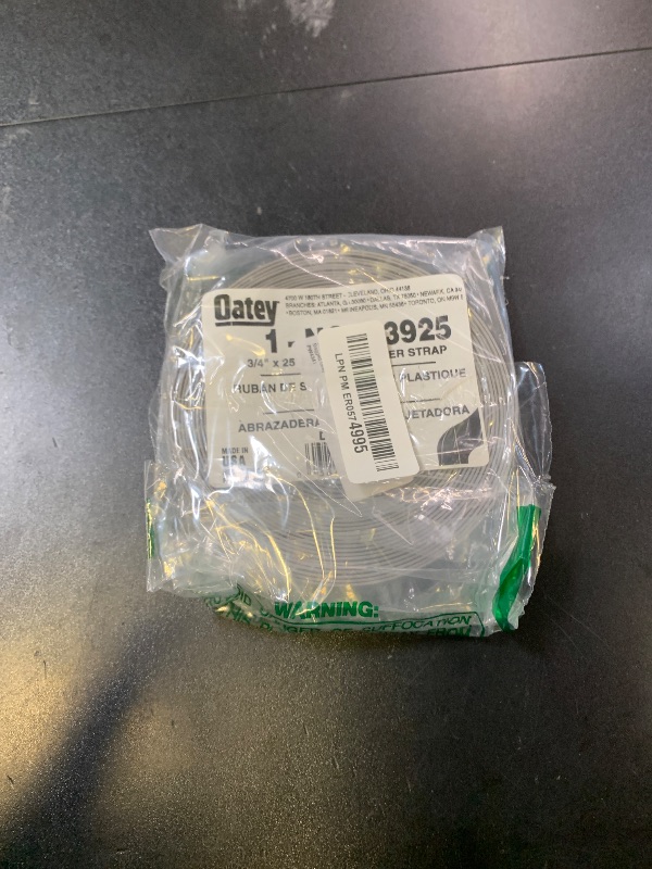 Photo 1 of Oatey 33925 3/4 in. x 25' Plastic Hanger Strap, Bagged,Gray
