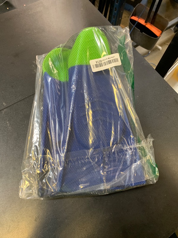 Photo 1 of Fanwill Kids Swim Fins,Short Comfortable Flippers for Lap Swimming and Training for Children,Girls,Boys,Beginners (Blue&Acid Lime, Large)