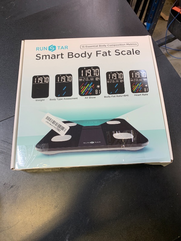 Photo 1 of Runstar Smart Scale for Body Weight and Fat Percentage, High Accuracy Digital Bathroom Scale with Large Display for BMI Heart Rate 15 Body Composition Analyzer Sync with Fitness App 400lb