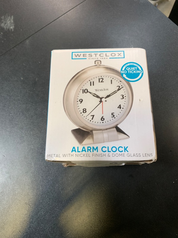 Photo 1 of Westclox Big Ben Classic Alarm Clock – Silver Finish, 4.75W x 5.5H Analog Display, Battery-Powered, Glass Lens, Easy-Read Numbers, Real-Bell Style Alarm, Vintage Look
