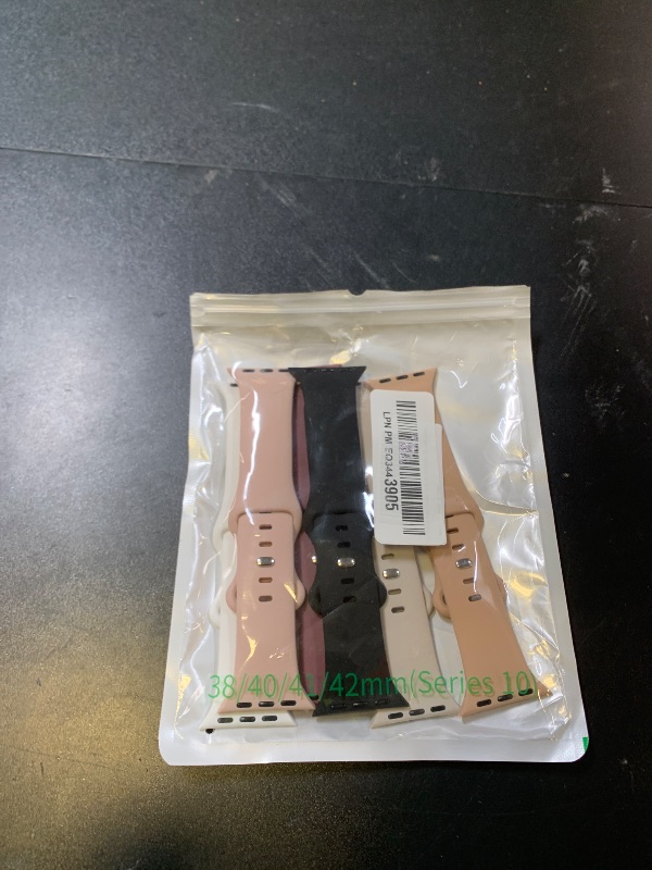 Photo 1 of 6 Pack Silicone Bands Compatible with Apple Watch Band 38mm 40mm 41mm 42mm 44mm 45mm 46mm 49mm Women Men, Soft Sport Strap Replacement Wristband for iWatch Series 10 9 8 SE 7 6 5 4 3 2 1 Ultra