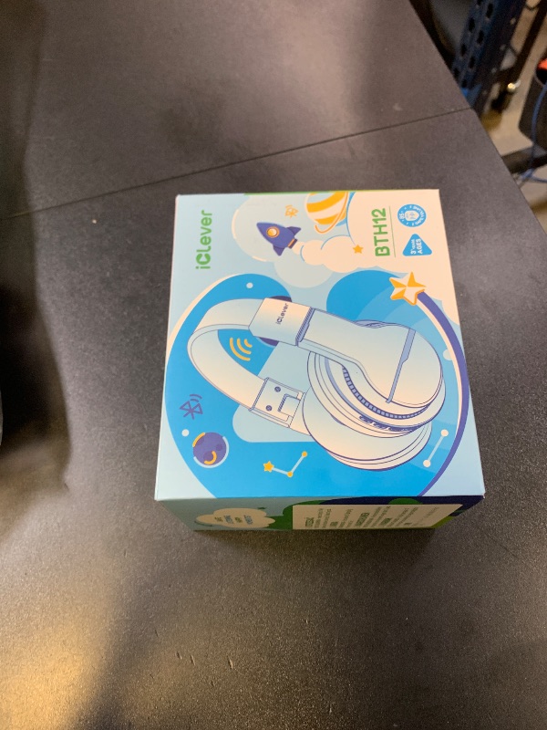 Photo 1 of iClever BTH12 Kids Bluetooth Headphones,Colorful LED Lights Kids Headphones Wireless,74/85dBA Safe Volume,85H Playtime,Fast Charging,Bluetooth 5.2,Over Ear,Built-in Mic for iPad/Tablet/Airplane,Blue