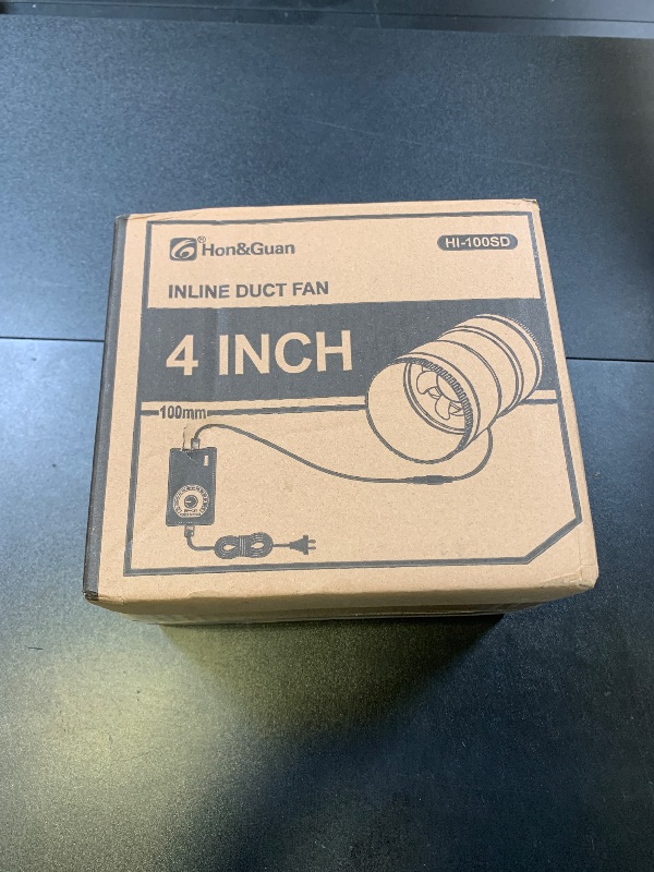 Photo 1 of Hon&Guan 4 Inch Inline Booster Duct Fan with Speed Controller - 130 CFM Airflow with 6W Ultra-Low Power and Low Noise