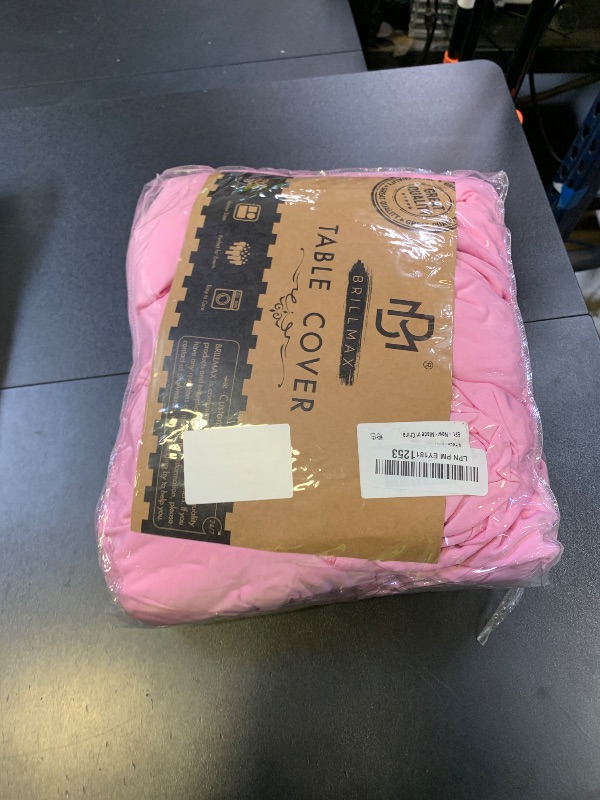 Photo 1 of BRILLMAX 4 Pack Pink Fitted Spandex Table Covers - 6ft Stretch Tablecloths for 6 Foot Rectangle Cloths Rectangular Bulk Linen Fabric Elastic for Wedding Reception Banquet Birthday Party
