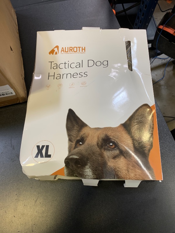 Photo 1 of AUROTH Tactical Harness for Large Dogs No Pull Adjustable Pet Harness Reflective K9 Working Training Easy Control Military Service Pet Vest Army Yellow XL
