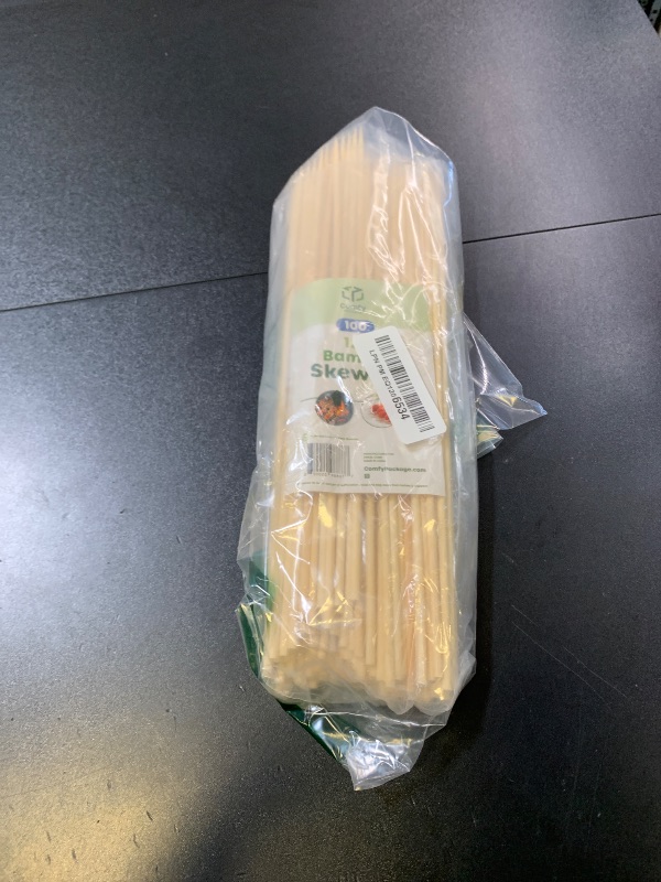 Photo 1 of Comfy Package [12 Inch - 100 Count] Bamboo Skewers for Shish Kabob, Grilling, Fruits, Appetizers, and Cocktails