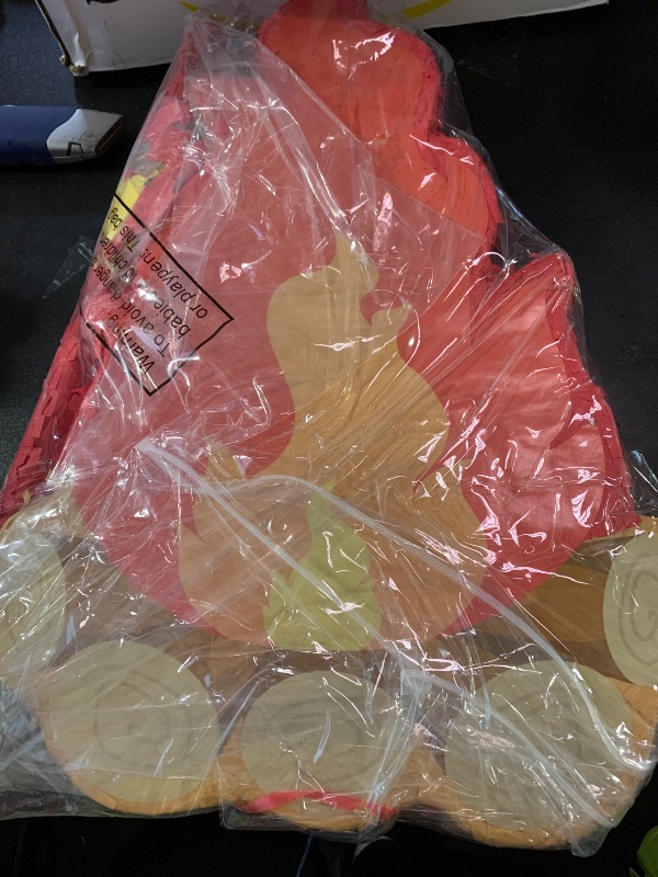 Photo 1 of Small Camping Campfire Piñata Fake Flame Party Birthday Party Decoration Camping Adventure Baby Shower Photo Props with Wooden Stick Paper Confetti Set for Kids Boys and Girls,16.1 x 10.2 x 2.8 Inch