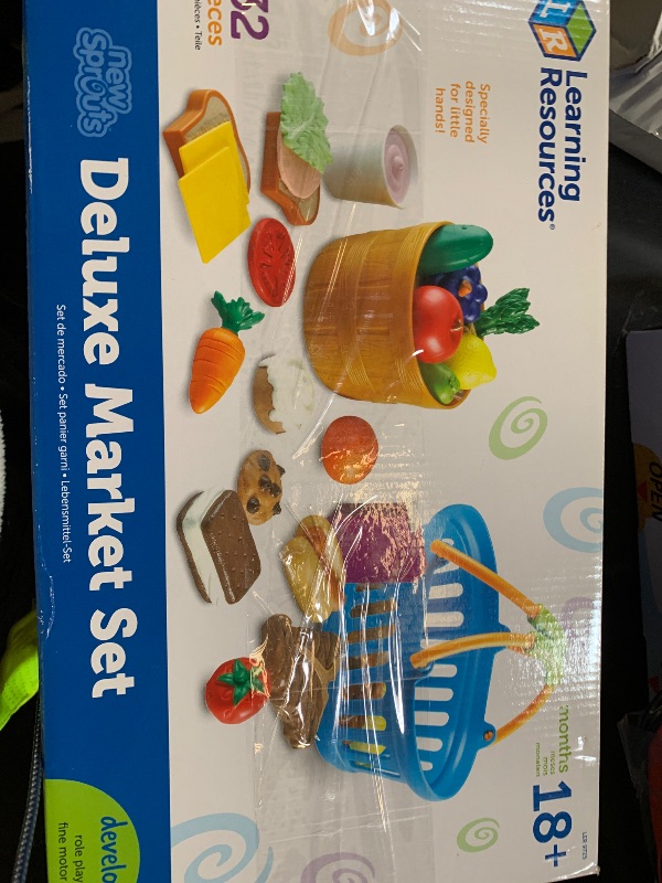 Photo 1 of Learning Resources New Sprouts Deluxe Market Set - 32 Pieces, Ages 18+ Months Pretend Play Food for Toddlers, Preschool Learning Toys, Kitchen Play Toys for Kids