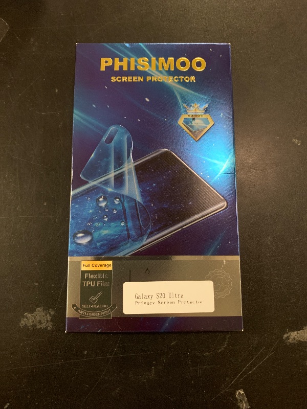 Photo 1 of PHISIMOO [2 Pack] Compatible with Samsung Galaxy S20 Ultra 5G 6.9-inch Privacy Screen Protector, Anti-Spy Flexible TPU Film, Support Fingerprint Unlock, Easy Installation, Full Coverage, Bubble Free