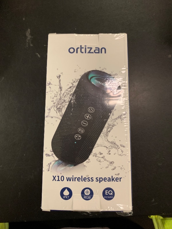 Photo 1 of Ortizan Portable Bluetooth Speaker: IPX7 Waterproof, 24W Loud Sound, Deep Bass, Bluetooth 5.3, LED Lights, Wireless Stereo Pairing, 30H Playtime, for Home/Outdoor/Party/Beach, Birthday Gift (Black)