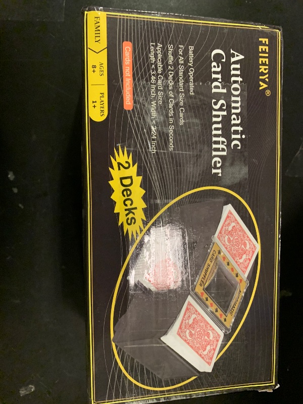 Photo 1 of FEIERYA Automatic Card Shuffler 2 Deck,Battery-Operated Electric UNO Poker Shuffler,Playing Card Shuffler for Home Card Game,Travel