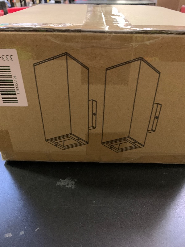 Photo 1 of DAKAFUL Outdoor Wall Lights 2 Packs, Integrated LED Square Up Down 12W 2700K Modern Aluminum Light, Waterproof Exterior Lighing Fixtures for Porch Patio Garage