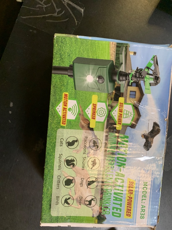 Photo 1 of Motion Activated Animal Repeller with Water Sprinkler, Solar Powered Deer Repellent Devices, IP65 Waterproof Cat Repellent Outdoor with Flashing Light, Deter Foxes Skunks Dog Raccoons from Garden
