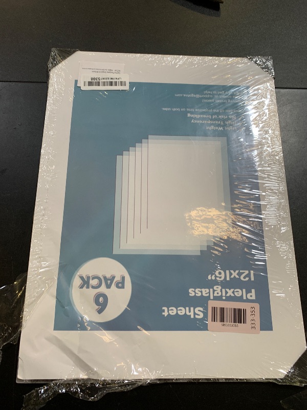Photo 1 of Egofine Plexiglass Sheets 6 Pack of 12x16’’ 0.04 Thick Clear Plastic Cast Transparent Plexi Glass Acrylic Sheets for Crafting Projects, Replacement Picture Frame Glass, DIY Display, Easy to Cut