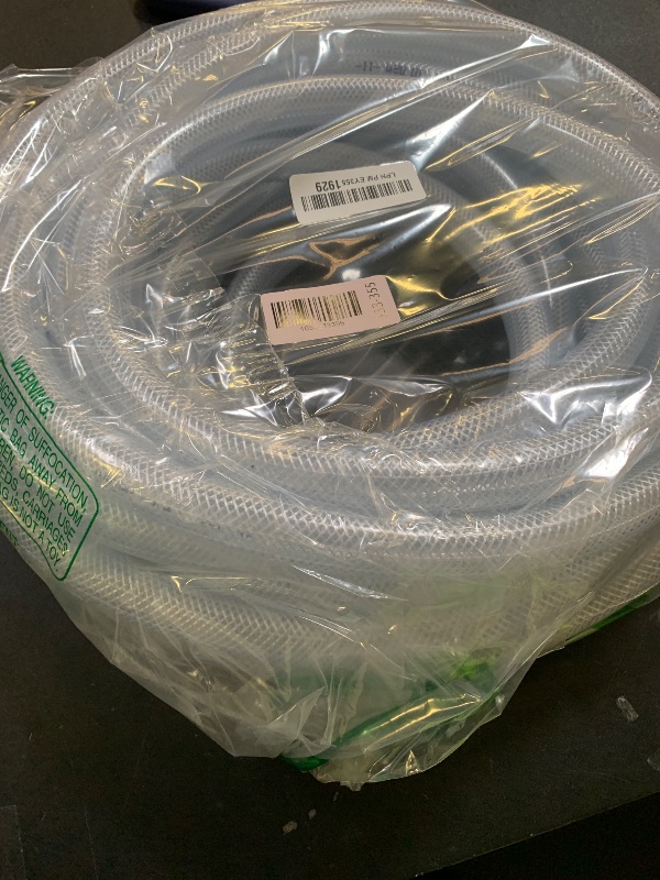 Photo 1 of JUNZHIDA High Pressure Braided Clear Flexible PVC Tubing 3/4" ID, 50ft