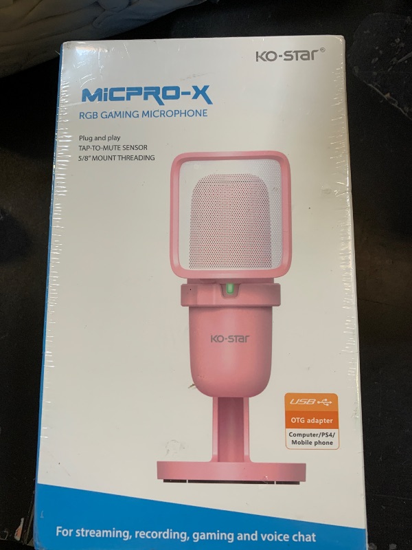 Photo 1 of Ko-Star USB Microphone Gaming for PC Pink?Mini Computer Gaming Mic for PS4/ PS5/ Mac,Streaming Microphone for PC Gaming,Condenser Mic with RGB Streaming,PopFilter,Shock Mount for Recording,Podcasting