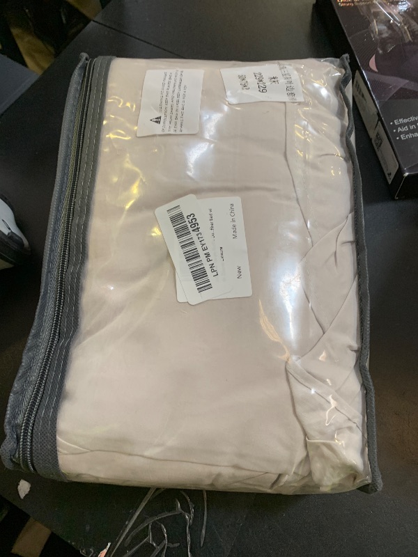 Photo 1 of Jolusere Beige Ruffle Duvet Cover Set Queen 3Pcs Ruffled Duvet Cover Cottagecore Frilly Bedding Set 100% Washed Microfiber Shabby Chic Farmhouse Bedding with Zipper Closure(No Comforter)