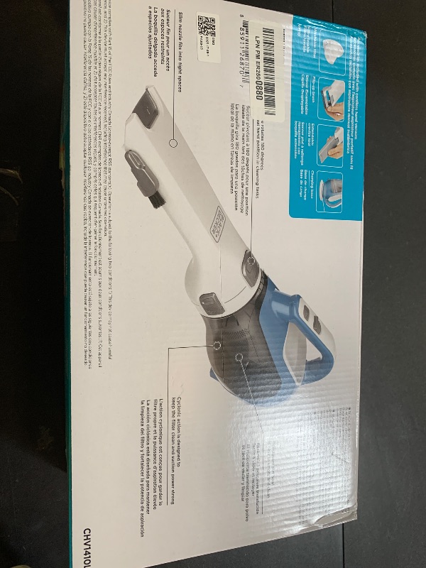Photo 1 of BLACK+DECKER dustbuster AdvancedClean Cordless Handheld Vacuum, Compact Home and Car Vacuum with Crevice Tool (CHV1410L)