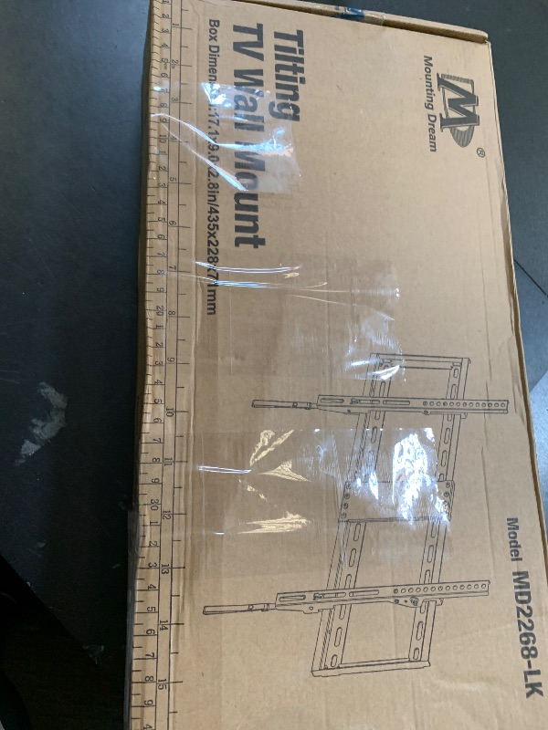 Photo 1 of Mounting Dream UL Listed TV Mount for Most 37-75 Inch TV, Universal Tilt TV Wall Mount Fit 16", 18", 24" Stud with Loading Capacity 132lbs, Max Vesa 600 x 400mm, Low Profile Flat Wall Mount Bracket