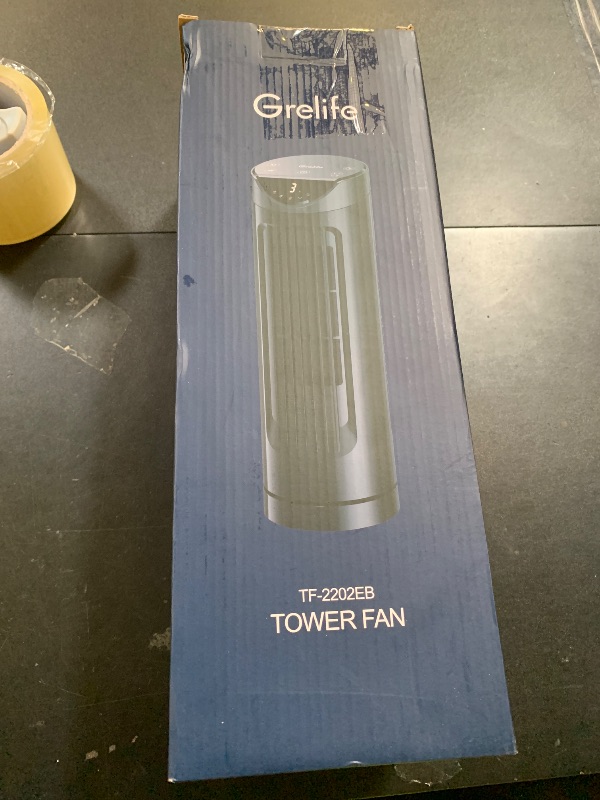 Photo 1 of Grelife 13'' Tower Fan for Bedroom, 26dB Quiet Floor Fan with Remote, 3 Mode, 1-8H Timer, 90° Oscillating Fans for Indoors with 27ft/s Velocity, Portable Desk Table Fan for Room, Home, Office,Black