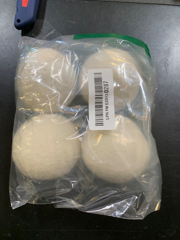 Photo 1 of Wool Dryer Balls Organic 4 Pack XL,Laundry Dryer Balls,100% New Zealand Wool Natural Fabric Softener,Reusable 1000 Loads,Shorten Drying Time & Reduces Wrinkles,Baby Safe(4 Pack)