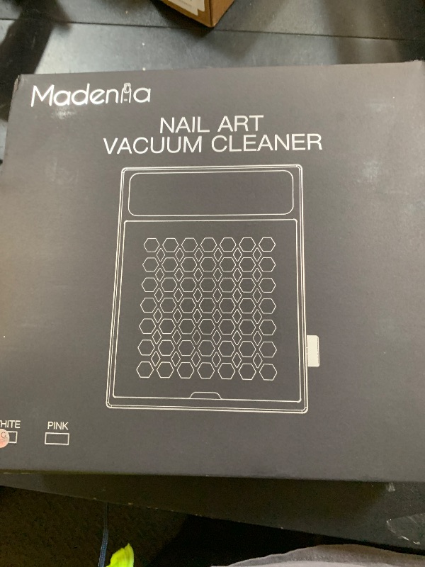 Photo 1 of Madenia Powerful Nail Dust Collector - Brushless Quiet Vacuum Suction Fan Extractor with Hand Pillow 2 Filters 1 Brush, Nail Dust Cleaner Machine for Acrylic Gel Nail Polishing Nail Tech Use, White