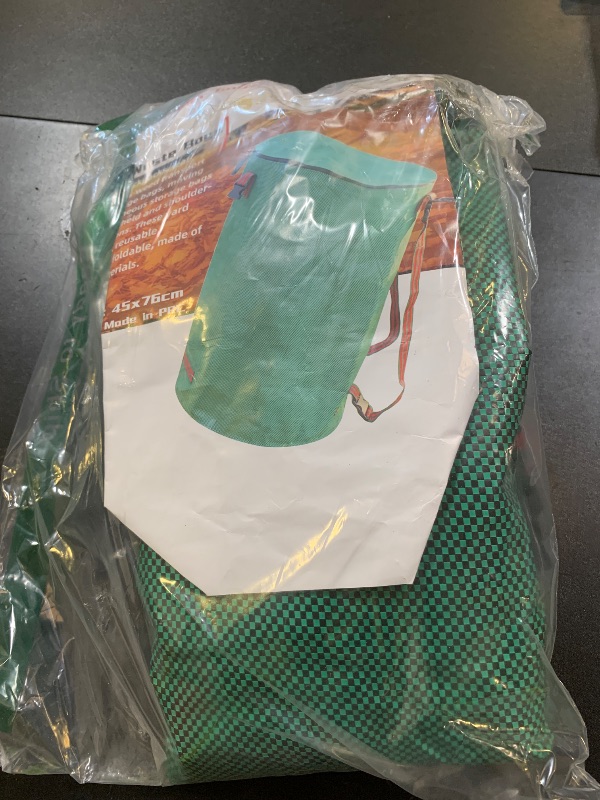 Photo 1 of Leaf Collector Bag with Lid, Shoulder Strap, and Drawstring – Reusable Yard Garden Bag for Leaves and Lawn Trash, Perfect for Leaf Removal, Yard Clean-Up (With lid, 32 Gallon)