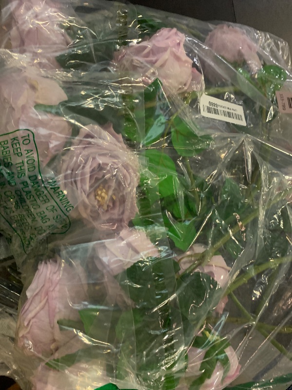 Photo 1 of Daifunli 10pcs Real Touch Peonies Artificial Flowers, Faux Austin Rose with Long Stem Look Real Fake Flower for Christmas Valentines Arrangement Wedding Party Home Kitchen Decor (Light Purple)
