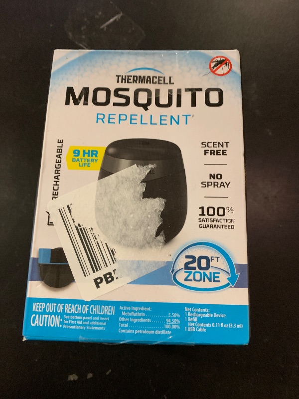 Photo 1 of Thermacell Mosquito Repeller E-Series Rechargeable with 20' Mosquito Protection Zone; Up to 9-Hr Battery Life; Includes 12-Hr Refill; Flame or Scent; DEET-Free Bug Spray Alternative