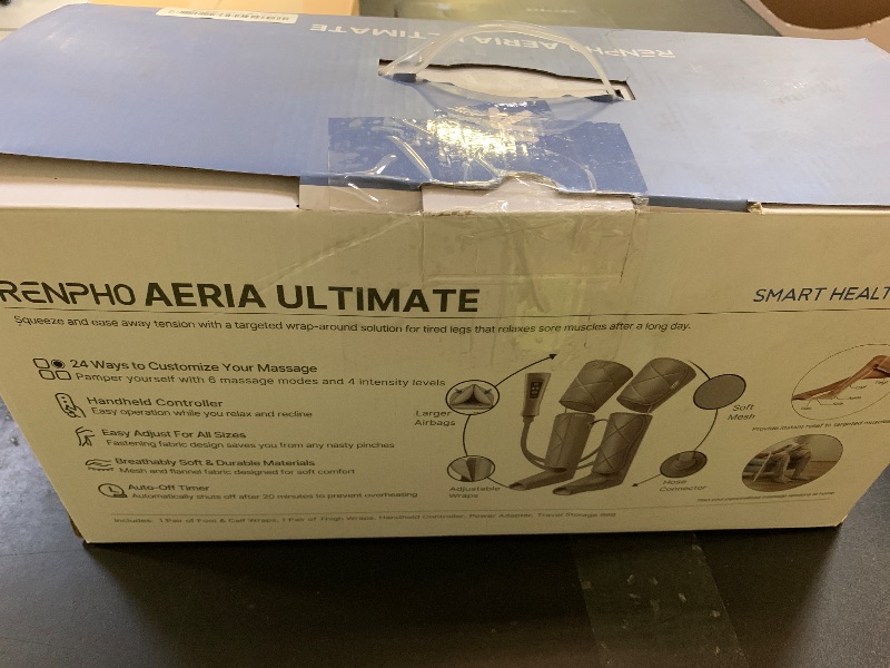 Photo 1 of RENPHO Leg Compression Massager, Leg Massager Calf Massager for Circulation and Pain Relief, Effective for Father Mother Reduce Swelling, Grey