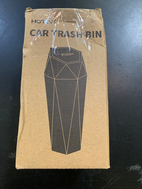Photo 1 of HOTOR Car Trash Can with Lid - 1 Pack, Car Accessories for Interior, Leakproof Vehicle Garbage Can with 15 Attached Trash Bags, Multipurpose Organizers and Storage for Home, Office, Black