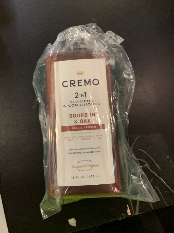 Photo 1 of Cremo Bourbon & Oak 2 in 1 Shampoo & Conditioner for Men, A Sophisticated Blend of Distillers Spice, Fine Bourbon and White Oak, 16 Fl Oz