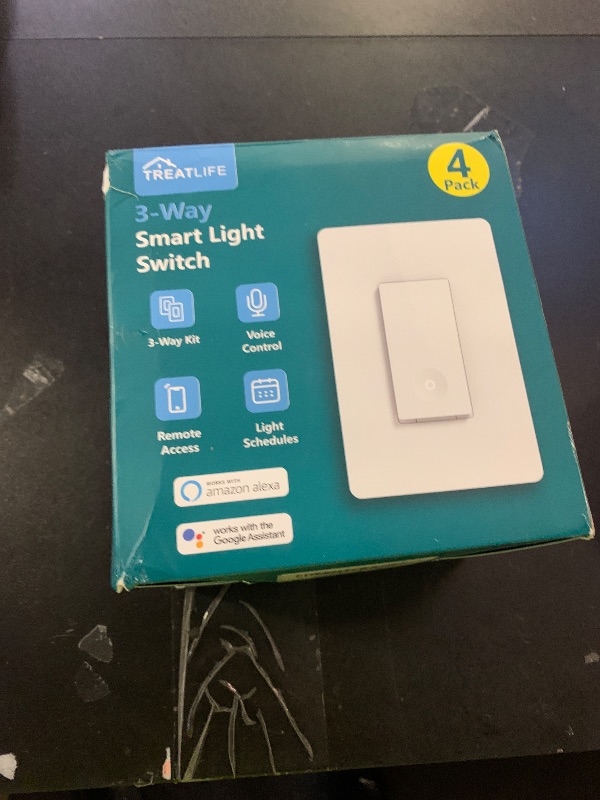 Photo 1 of TREATLIFE 3 Way Smart Light Switch 4 Pack, 2.4GHz Wi-Fi Smart Switch Works with Alexa and Google Home, Neutral Wire Required, Remote Control, FCC Certified, No Hub Required