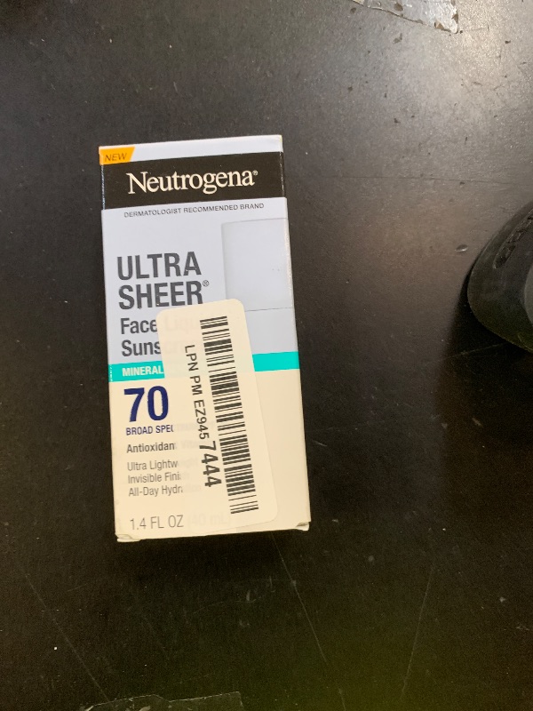 Photo 1 of Neutrogena Ultra Sheer Mineral Face Liquid Sunscreen SPF 70, Broad Spectrum UVA UVB for Sensitive Skin, Non Greasy, Oxybenzone Free, Vegan, Hypoallergenic, 1.4 fl oz
