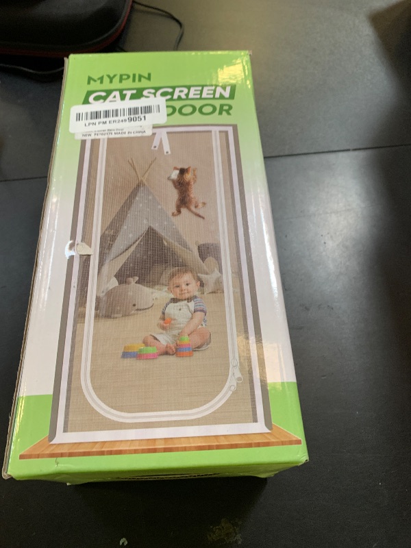 Photo 1 of Reinforced Cat Screen Door, 32”X82” Heavy Duty Pets Proof Screen Door with Bilateral Zipper, Prevent Dogs Cats Running Out from Home, Bedroom, Living Room, Kitchen Patio Door