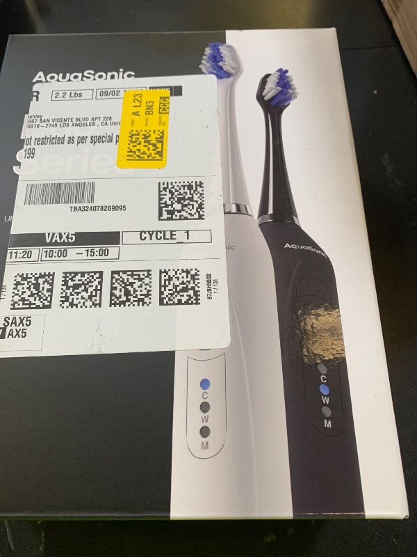 Photo 1 of Aquasonic Duo - Dual Handle Ultra Whitening 40,000 VPM Wireless Charging Electric ToothBrushes - 3 Modes with Smart Timers - 10 Dupont Brush Heads & 2 Travel Cases Included