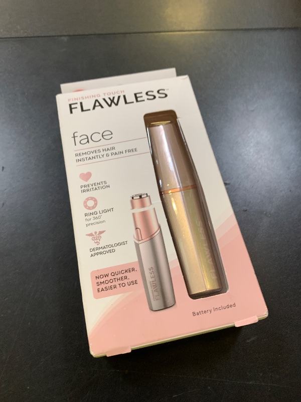 Photo 1 of Finishing Touch Flawless Facial Hair Remover for Women, Rose Gold Face Razor with LED Light, Recyclable Packaging