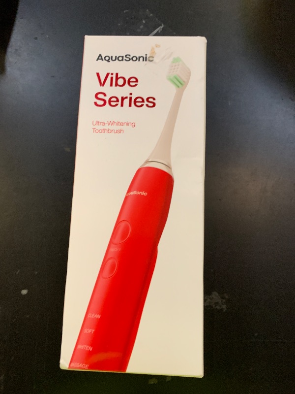 Photo 1 of Aquasonic Vibe Series Ultra-Whitening Toothbrush – ADA Accepted Electric Toothbrush - 8 Brush Heads & Travel Case – 40,000 VPM Motor & Wireless Charging - 4 Modes w Smart Timer – Ruby