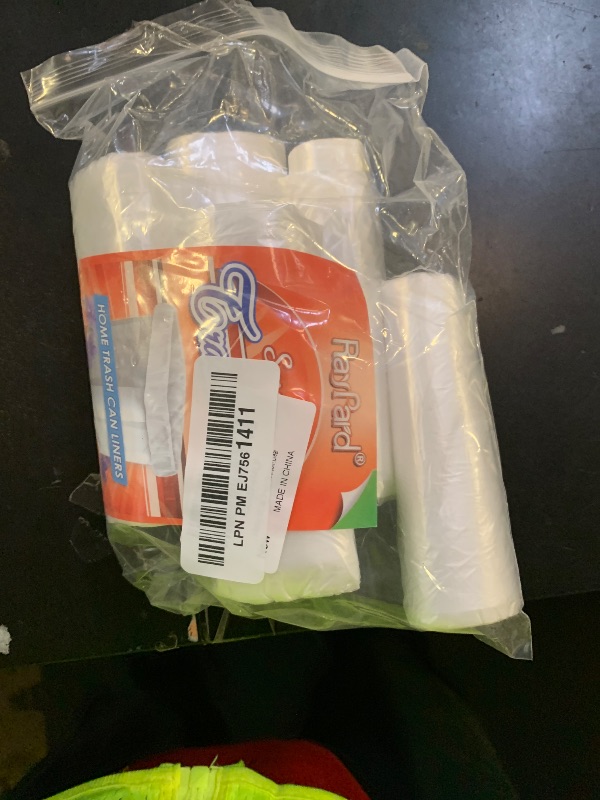 Photo 1 of 2 Gallon 130 Counts (fit 1.8-2 Gal) Small Trash Bags Garbage Bags by RayPard, 6-7.5 Liter Waste Basket Liners fit 1.6-2, 2.1, 2.2 Gal Trash Can for Home Office Kitchen Bathroom Bedroom, Clear