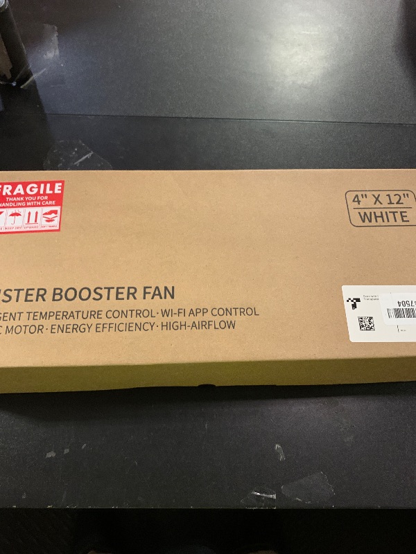 Photo 1 of Super Quiet Register Booster Fan for 4" x 12" Register Holes, Smart Register Vent with Dual Intelligent Thermostat and WIFI App Control, Heating Cooling AC Vent Fan (White)