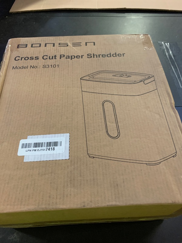 Photo 1 of BONSEN Shredder for Home Office, 4 Gallons 8-Sheet Cross Cut Credit Card Shredder, Small Paper Shredder for Home Use, High Security Level P-4, ETL Certification (S3101)