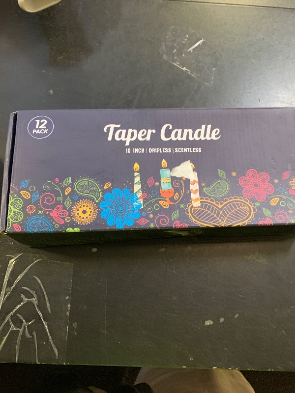 Photo 1 of 10 inch Orange Taper Candles for Home Decor, Set of 12 Unscented Dripless Candlesticks - 8 Hours Long Burning for Dinner, Wedding, Parties and Special Occasions