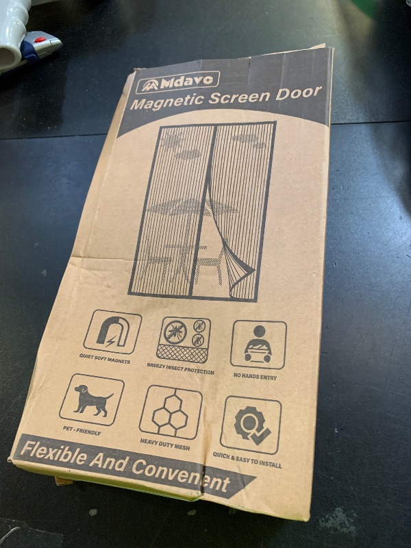 Photo 1 of Magnetic Screen Door?Screen Door Mesh?Keep Bugs Out, Heavy-Duty Mesh Curtain,Pet and Kid Friendly, Works with Front Doors, Sliding Doors?32x80 Inch ?Black